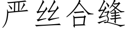 嚴絲合縫 (仿宋矢量字庫)