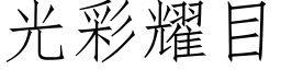 光彩耀目 (仿宋矢量字库)