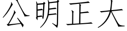 公明正大 (仿宋矢量字庫)