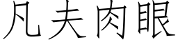 凡夫肉眼 (仿宋矢量字庫)