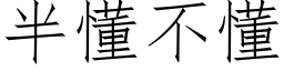 半懂不懂 (仿宋矢量字庫)