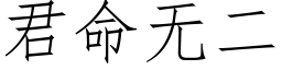 君命無二 (仿宋矢量字庫)