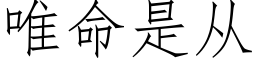 唯命是从 (仿宋矢量字库)