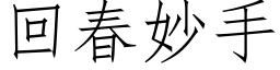 回春妙手 (仿宋矢量字庫)