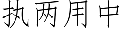 執兩用中 (仿宋矢量字庫)