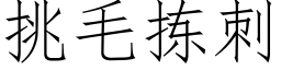 挑毛揀刺 (仿宋矢量字庫)