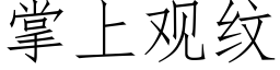 掌上觀紋 (仿宋矢量字庫)