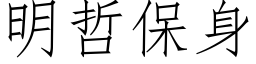 明哲保身 (仿宋矢量字库)