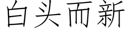 白頭而新 (仿宋矢量字庫)