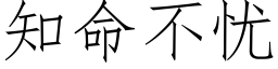 知命不憂 (仿宋矢量字庫)