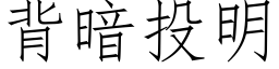 背暗投明 (仿宋矢量字庫)