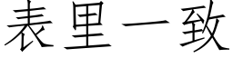 表里一致 (仿宋矢量字库)