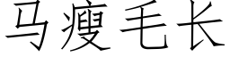 馬瘦毛長 (仿宋矢量字庫)