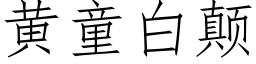 黃童白颠 (仿宋矢量字庫)