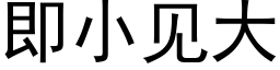 即小見大 (黑體矢量字庫)