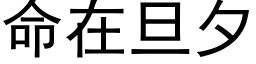 命在旦夕 (黑体矢量字库)