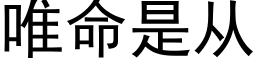 唯命是從 (黑體矢量字庫)