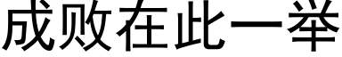 成败在此一举 (黑体矢量字库)