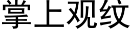 掌上觀紋 (黑體矢量字庫)