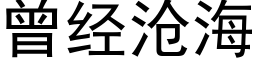 曾经沧海 (黑体矢量字库)