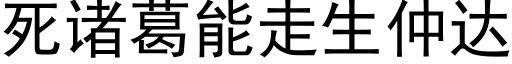 死诸葛能走生仲达 (黑体矢量字库)