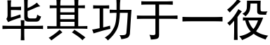 毕其功于一役 (黑体矢量字库)