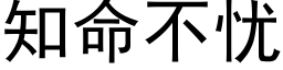 知命不憂 (黑體矢量字庫)