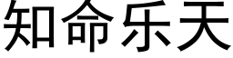 知命乐天 (黑体矢量字库)