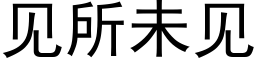 見所未見 (黑體矢量字庫)