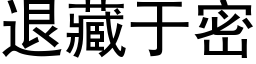 退藏于密 (黑體矢量字庫)