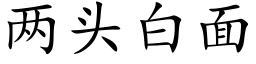 兩頭白面 (楷體矢量字庫)