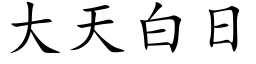 大天白日 (楷体矢量字库)