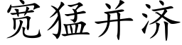 寬猛并濟 (楷體矢量字庫)