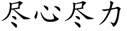 尽心尽力 (楷体矢量字库)