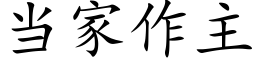 当家作主 (楷体矢量字库)