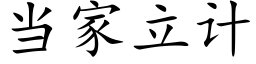 當家立計 (楷體矢量字庫)