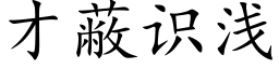 才蔽识浅 (楷体矢量字库)