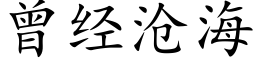 曾经沧海 (楷体矢量字库)