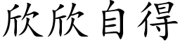 欣欣自得 (楷體矢量字庫)