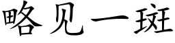 略見一斑 (楷體矢量字庫)