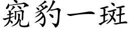 窺豹一斑 (楷體矢量字庫)