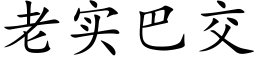 老实巴交 (楷体矢量字库)