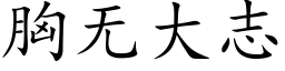 胸无大志 (楷体矢量字库)