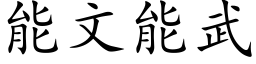 能文能武 (楷体矢量字库)