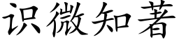 識微知著 (楷體矢量字庫)