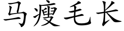 馬瘦毛長 (楷體矢量字庫)