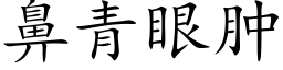 鼻青眼肿 (楷体矢量字库)